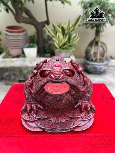 Tượng Thiềm Thừ Gỗ Tử Đàn Cao 26 Ngang 31 Sâu 45 (cm)
