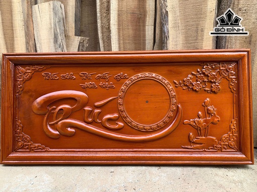 Tranh Đồng Hồ Chữ Phúc Gỗ Ngọc Am Kích Thước 47x105x4 (cm)
