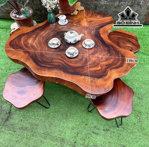 Mặt Bàn Gỗ Me Tây Kích Thước 106x90x5 (cm) - Mã L81