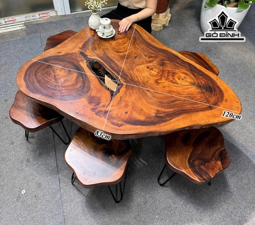 Mặt Bàn Gỗ Me Tây Kích Thước 120x83x5 (cm) - Mã L8