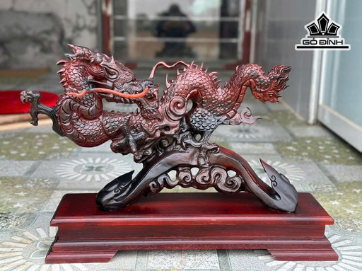 Tượng Rồng Phong Thủy Gỗ Trắc Cao Cả Kỷ 40 Ngang 52 Sâu 14 (cm) - Kỷ Cao 9