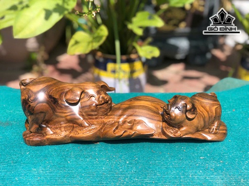 Tượng Heo Gỗ Bách Xanh Cao 10 Ngang 36 Sâu 12 (cm)