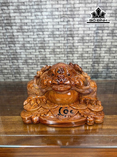 Tượng Thiềm Thừ Gỗ Cẩm Cao 30 Ngang 43 Sâu 35 (cm)