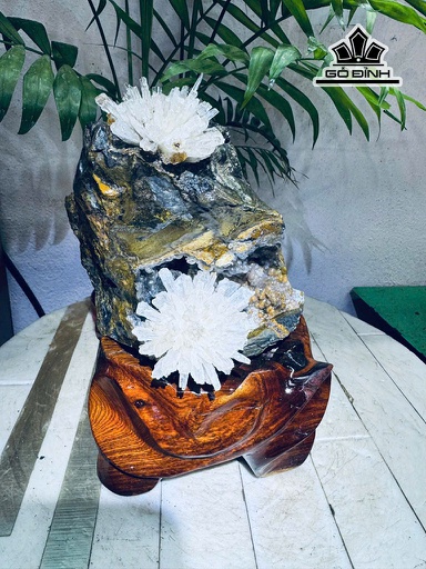 Tác Phẩm Hoa Ưu Đàm Đá Trầm Tích Cao 22 Ngang 14 (cm) 2,5kg