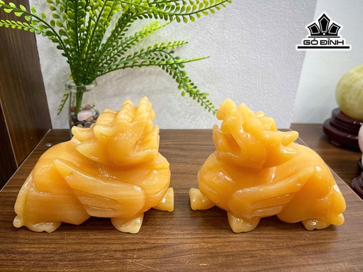 Cặp Tỳ Hưu Đá Ngọc Hoàng Long Cao 15 Ngang 12,5 (cm) 2,6kg-1 Đôi