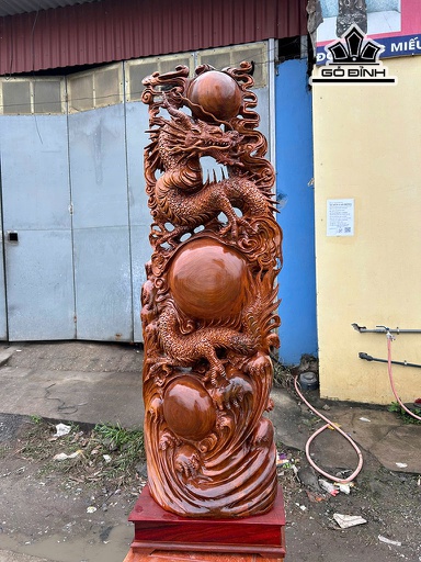 Tượng Rồng ( Nhất Long) Gỗ Ngọc Am Cao 125 Ngang 37 Sâu 18 (cm)