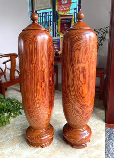 Cặp Chum Phú Quý Gỗ Cẩm Cao 125 Đường Kính 32 (cm)