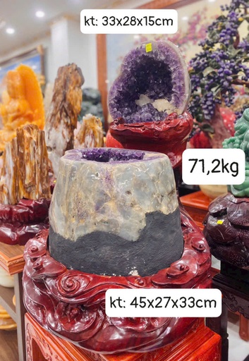 Bát Tụ Bảo Đá Thạch Anh Tím Cao 45 Ngang 27 Sâu 33 (cm) 71,2kg