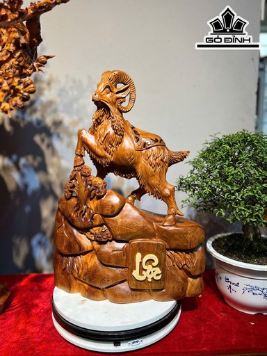 Tượng Nhất Dương Gỗ Ngọc Am Cao 58 Ngang 36 Sâu 15 (cm)