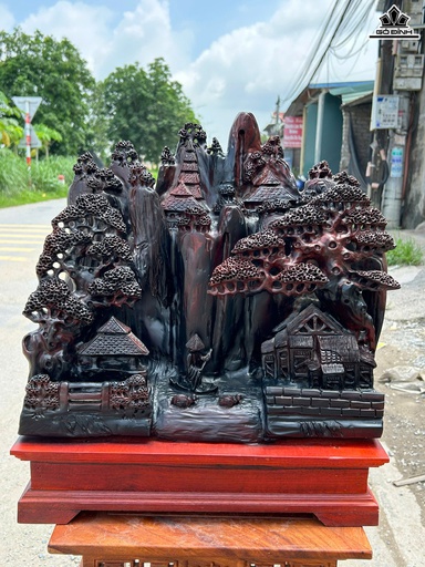 Tượng Tiểu Cảnh Gỗ Trắc Cao 50 Ngang 45 Sâu 20 (cm)