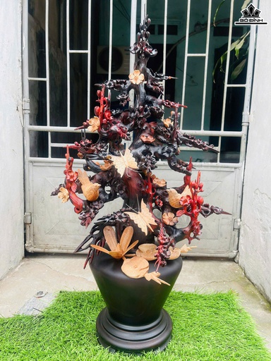 Bình Hoa Mai Phú Quý Gỗ Trắc Cao 90 Ngang 52 Sâu 43 (cm)