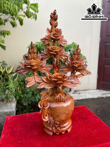 Bình Hoa Hồng Gỗ Hương Cao 67 Ngang 42 Sâu 22 (cm)