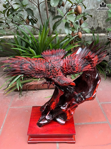 Tượng Đại Bàng Gỗ Trắc Cao 54 Ngang 55 Sâu 26 (cm) - Cao Cả Kỷ 66 (cm)