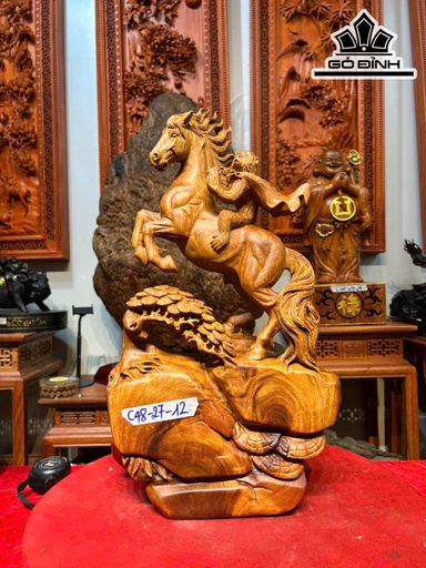 Tượng Thượng Mã Phong Hầu Gỗ Hương Cao 48 Ngang 27 Sâu 12 (cm)