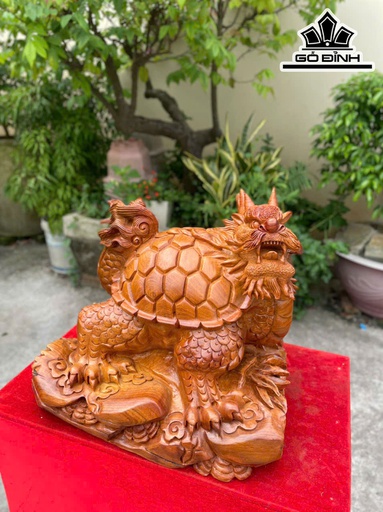 Tượng Long Quy Gỗ Hương Cao 37 Ngang 43 Sâu 38 (cm)