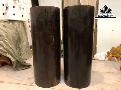 Cặp Đôn Gỗ , Gỗ Muồng Đen Cao 63 Mặt 24,5-24 (cm) DM190