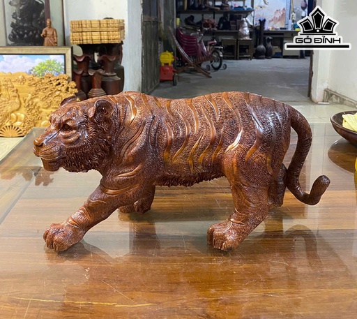 Tượng Hổ Phong Thủy Gỗ Cẩm Cao 19 Ngang 40 Sâu 16 (cm)