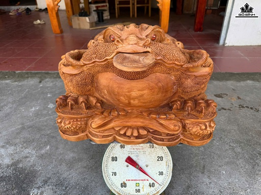 Tượng Thiềm Thừ Gỗ Ngọc Am Cao 36 Ngang 52 Sâu 45 (cm)