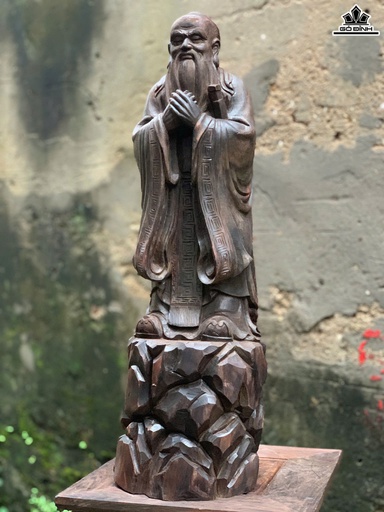 Tượng Khổng Tử Gỗ Trắc Cao 58 Ngang 18 Sâu 17 (cm) - 6,6kg