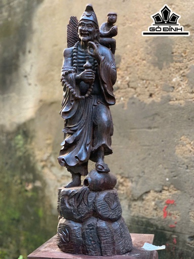 Tượng Tế Công Gỗ Trắc Cao 55 Ngang 16 Sâu 13 (cm)